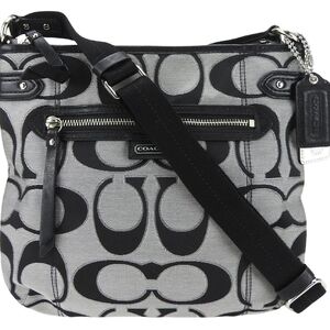 Coach Monogram Black and Gray Crossbody Bag